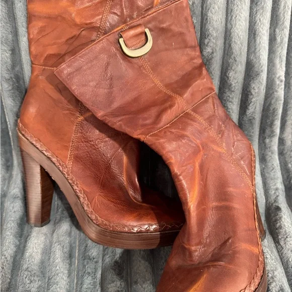 Vintage Cole Hann Nike Air G Series Heeled Brown Leather Boots - Picture 2 of 8